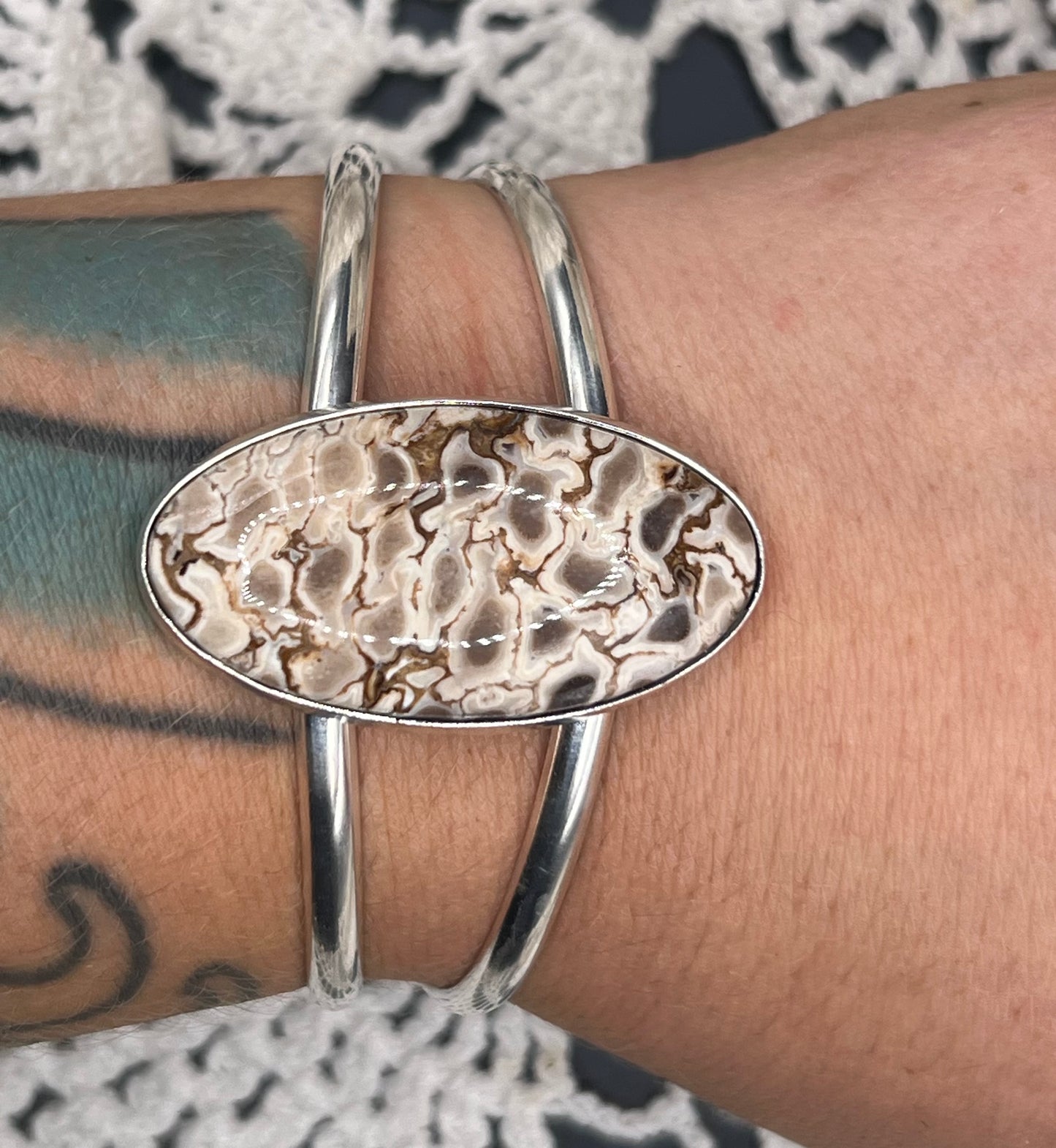 Fossilized palm root cuff