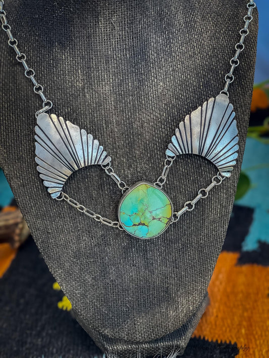 Hubei turquoise winged statement necklace