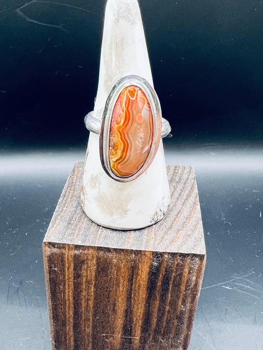 Seam agate ring